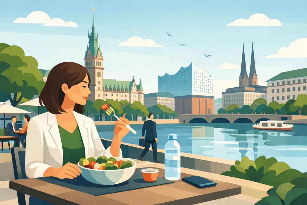 Salat Mittagspause Hamburg Innenstadt