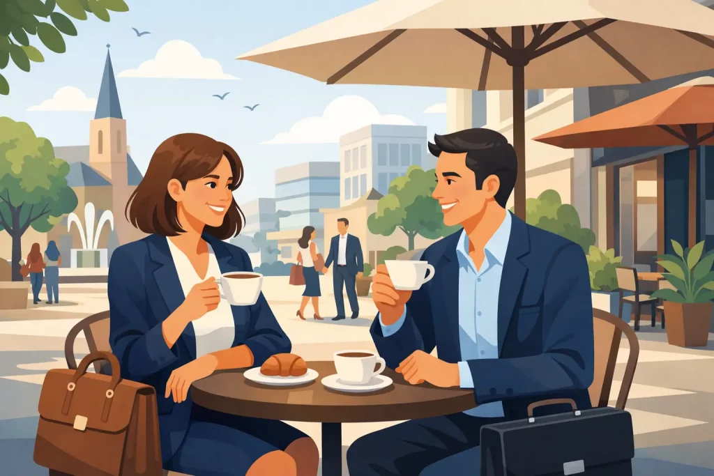Kaffeepause in der Innenstadt mit gutem Gefühl